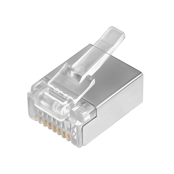 Купить GCR PRO Коннектор со вставкой RJ-45 никель для плоского кабеля cat.7 FTP(20 шт) GCR-56003 — российского бренда GCR