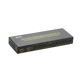 GCR Матричный переключатель HDMI 6x2, 6 устройств к 2 мониторам, UHD 4K, 3D, поддержка ARC, EDID, PiP, Audio Extractor, SPDIF и 3.5мм стерео, пульт ДУ