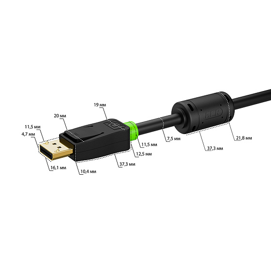 Купить GCR PRO Кабель PROF DP v1.4 ферриты 8K 60Hz 32 Гбит/с GCR-53968 — российского бренда GCR