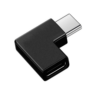 GCR Переходник USB 3.1 (USB 3.2 Gen 2) TypeC, M/F угловой L-типа, черный, 100W/5А, 10 Гбит/с, 4K 