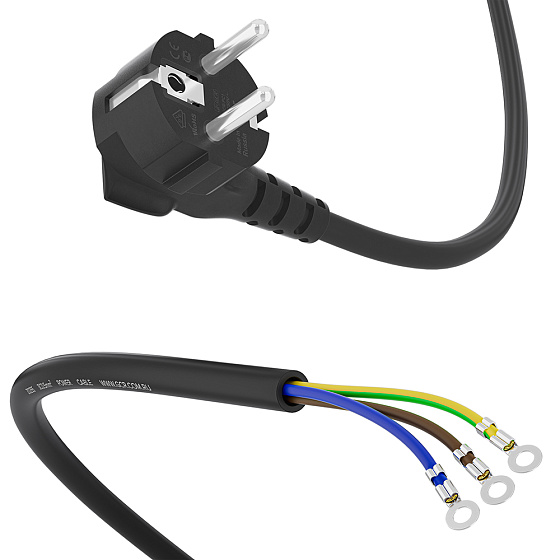 Купить GCR PRO Кабель питания DIY PROF евровилка Schuko - клеммы кольцевые медь GCR-55506 — российского бренда GCR