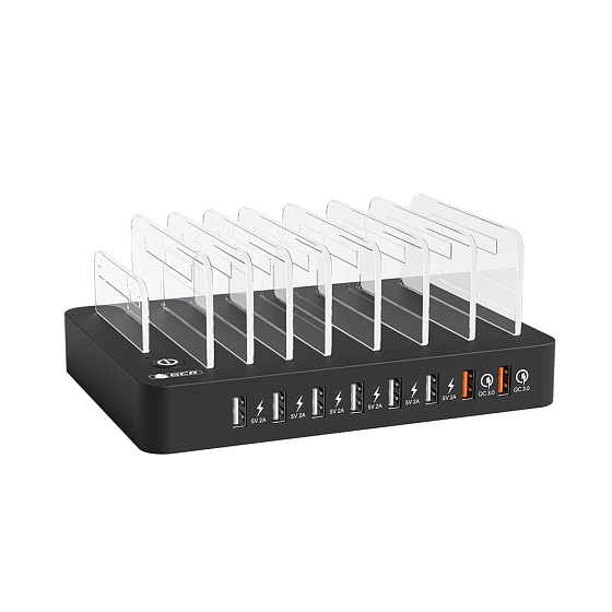 Купить GCR Зарядная станция на 8 портов USB поддержка QC3.0 GCR-8PAUSB — российского бренда GCR