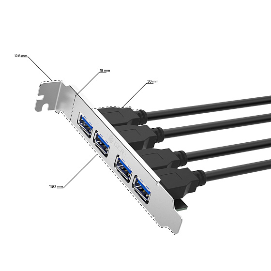 Купить GCR PRO Планка в корпус USB 3.0 2 порта 20 pin на 4 внешних порта GCR-55564 — российского бренда GCR