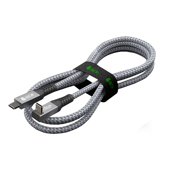 Купить GCR PRO Кабель угловой USB4 Type-C 240W 40Гбит/с 8K60Hz Г-образный в оплетке текстиль GCR-57123 — российского бренда GCR