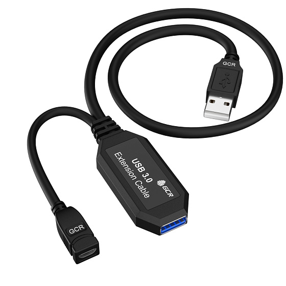 Купить GCR PRO Активный удлинитель USB 3.0 AM/AF с усилителем сигнала + доп питание MicroUSB GCR-51924 — российского бренда GCR