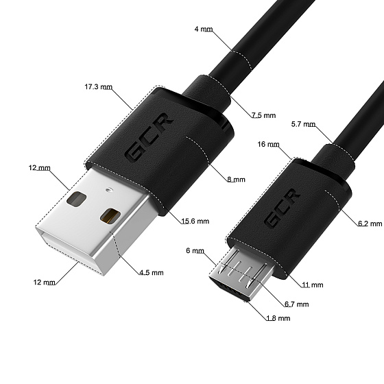 Купить GCR PRO Кабель MicroUSB быстрая зарядка QC GCR-55599 — российского бренда GCR