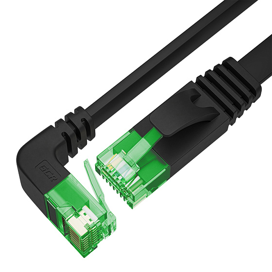 Купить Патч-корд PROF плоский верхний угол UTP cat.6 10 Гбит/с RJ45 LAN компьютерный кабель для интернета медный контакты 24K GOLD GCR-57463 — российского бренда GCR