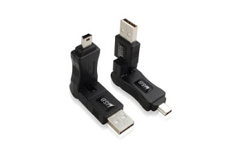 GCR Переходник USB 2.0 AM / MiniUSB, поворотный 360 градусов