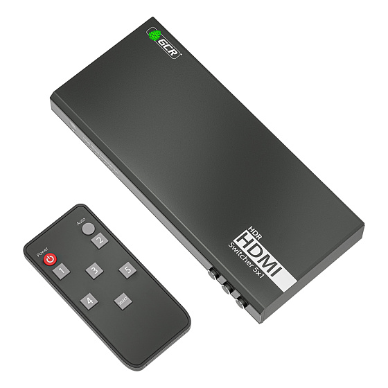 Купить GCR PRO Переключатель HDMI 2.0 5 устройств к 1 монитору 4K60Hz 4:4:4 HDCP 2.2 HDR 10 18G LPCM 7.1CH автоматические переключение пульт ДУ GCR-54669 — российского бренда GCR