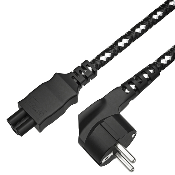 Купить GCR PRO Кабель питания в оплетке текстиль евровилка Schuko - C5 медь GCR-55117 — российского бренда GCR
