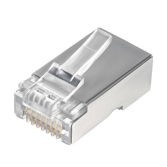 Купить GCR PRO Коннектор RJ-45 Cat 6 FTP экранированный никелированный (20 шт)  GCR-56001 — российского бренда GCR