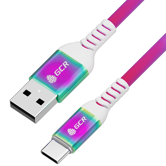 Купить GCR PRO Кабель Type-C 60W PD быстрая зарядка в оплетке текстиль GCR-55307 — российского бренда GCR
