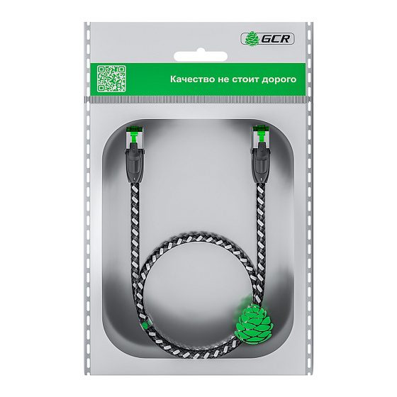 Купить GCR PRO Патч-корд оплетка текстиль PROF кат.6А UTP медь GCR-58169 — российского бренда GCR