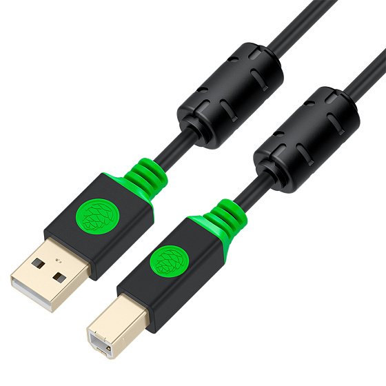 Купить GCR PRO Кабель PROF USB 2.0 AM/BM GOLD ферриты экран армирование GCR-52420 — российского бренда GCR