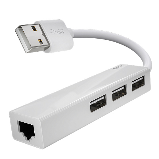 Купить GCR PRO USB 2.0 Разветвитель на 3 порта + Ethernet RJ-45 GCR-AP03 — российского бренда GCR