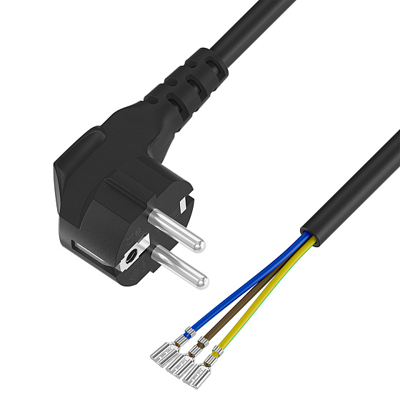 Купить GCR PRO Кабель питания DIY PROF евровилка Schuko - клеммы ножевые гнездо медь GCR-55492 — российского бренда GCR