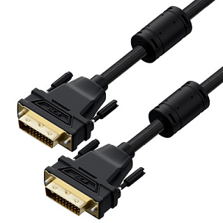GCR PRO Cable PROF DVI-D Dual Link M/M Ferrites 3X shielding textile