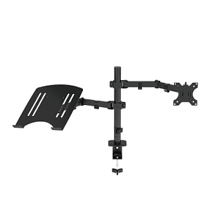 GCR PRO Кронштейн настольный регулируемый двойной для монитора и ноутбука, 40 см, черный