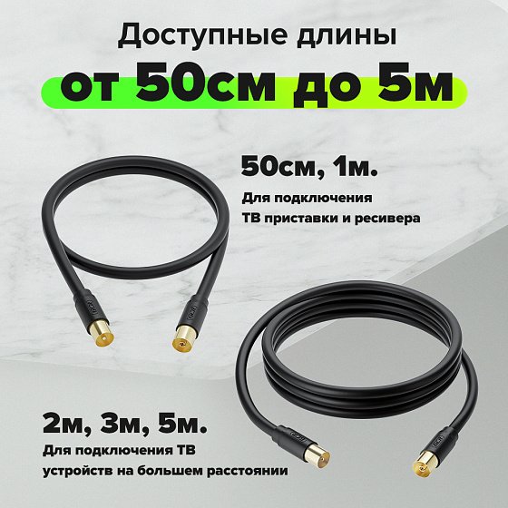 Купить GCR PRO Удлинитель антенный коаксиальный TV M/F GCR-55542 — российского бренда GCR