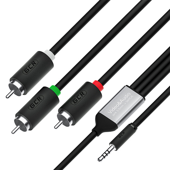 Купить GCR PRO Кабель переходник видео-аудио jack 3.5mm / RCA x3 M/M GCR-53202 — российского бренда GCR