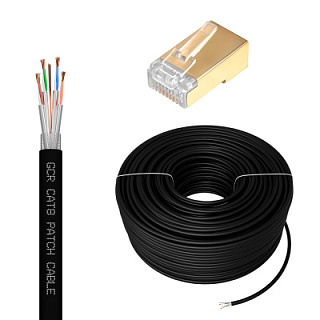 GCR PRO Cable LAN DIY twisted pair S/FTP cat.8 CU LSZH + RJ-45 8p8c connectors