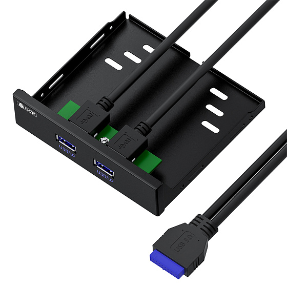 Купить GCR PRO Планка в корпус отсек 3.5 USB 3.0 1 порт 20pin на 2 внешних порта GCR-20P2UF3 — российского бренда GCR