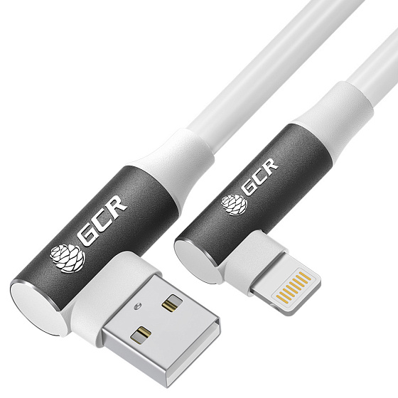 Купить GCR PRO Кабель угловой AM/Lightning короткий для PowerBank Max 2.4A силикон GCR-53918 — российского бренда GCR