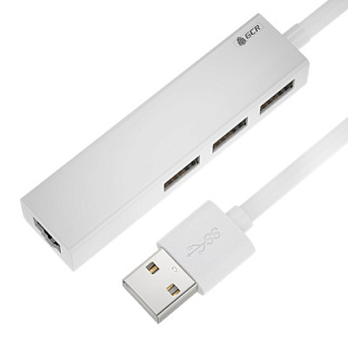 GCR PRO USB 2.0 Splitter to 3 Ports + Ethernet RJ-45