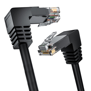 Патч-корд верхний угол / нижний угол UTP cat.6 10 Гбит/с RJ45 LAN компьютерный кабель для интернета контакты 24 GOLD