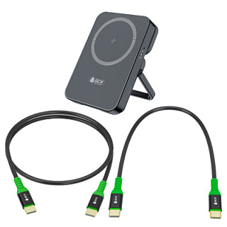 GCR PRO PowerBank Magnetic 2in1 5000mAh Wireless Charging + 2 Type-C cables