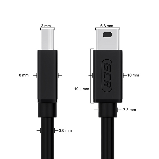 Купить GCR PRO Кабель USB 2.0 AM/Mini B медь GCR-UM2M5P-BB2S-1.0m — российского бренда GCR