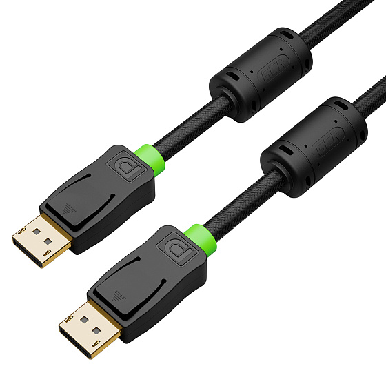 Купить GCR PRO Кабель PROF DP v1.4 ферриты 8K 60Hz 32 Гбит/с в оплетке нейлон  GCR-56280 — российского бренда GCR