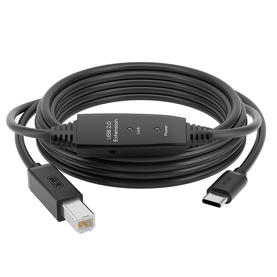 Купить GCR PRO Активный кабель Type-C/BM USB 2.0 с усилителем сигнала + доп питание GCR-55516 — российского бренда GCR