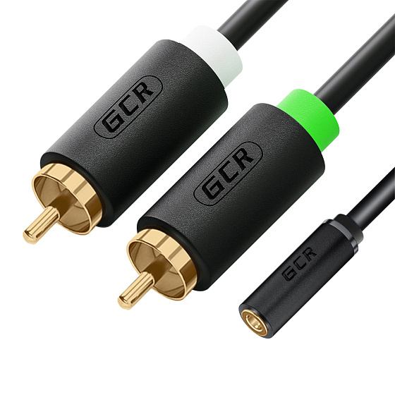 Купить GCR PRO Кабель переходник аудио jack 3.5mm / RCA x2 M/F GOLD GCR-51843 — российского бренда GCR