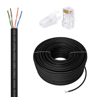 GCR PRO LAN Cable DIY twisted pair in a reel, UTP cat.5e, CCA+RJ-45 connector cat.5e UTP 8p8c