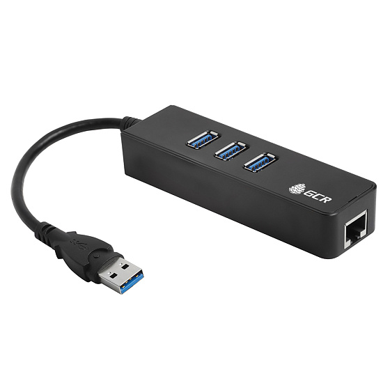 Купить GCR PRO USB 3.0 Разветвитель на 3 порта + Ethernet RJ-45 GCR-AP04 — российского бренда GCR