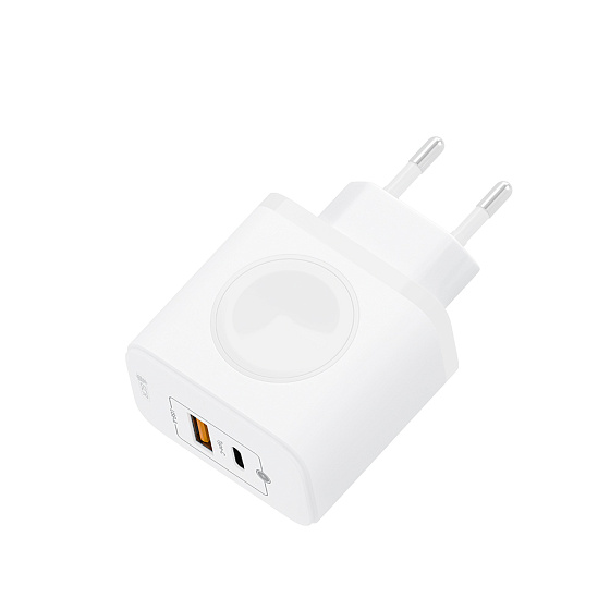 Купить GCR Сетевое зарядное устройство 3в1 GaN 20W QC/PD USB+USB-C+беспроводная 3W GCR-56576 — российского бренда GCR