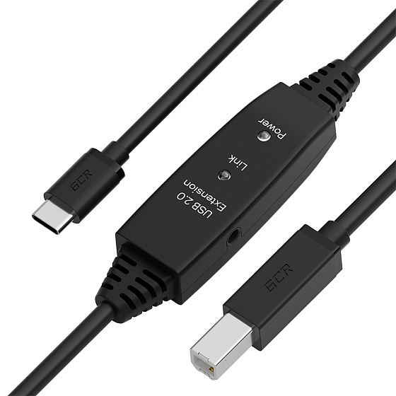 Купить GCR PRO Активный кабель Type-C/BM USB 2.0 с усилителем сигнала + доп питание GCR-55516 — российского бренда GCR