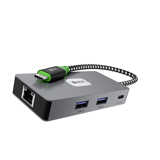 Купить GCR PRO Док-станция 6в1 USB Type-C на Type-C PD 100W + 3*USB3.2 + HDMI 4K60Hz + RJ45 1000Mbps GCR-57173 — российского бренда GCR