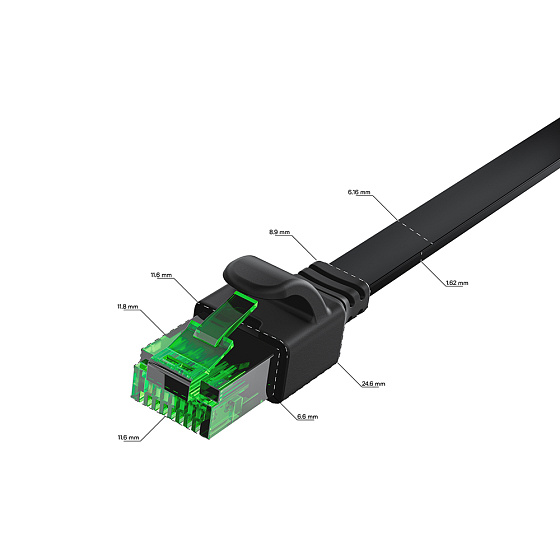 Купить GCR PRO Патч-корд плоский LSZH PROF кат.6 UTP медь RJ45 T568B GCR-52685 — российского бренда GCR