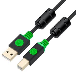 GCR PRO Cable PROF USB 2.0 AM/BM GOLD ferrites shielding with braid