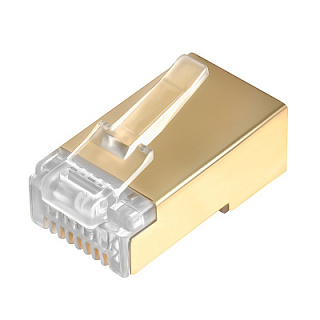 GCR PRO RJ-45 Connector cat.6 shielded 24K GOLD twisted pair (20 pieces)