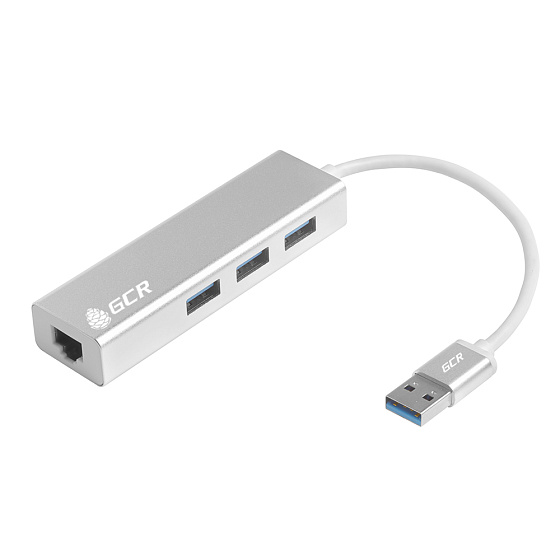 Купить GCR PRO USB 3.0 Разветвитель на 3 порта + Ethernet RJ-45 метал GCR-AP05 — российского бренда GCR