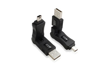 Переходник USB2.0  AM / MiniUSB поворотный на 180 и 360 градусов