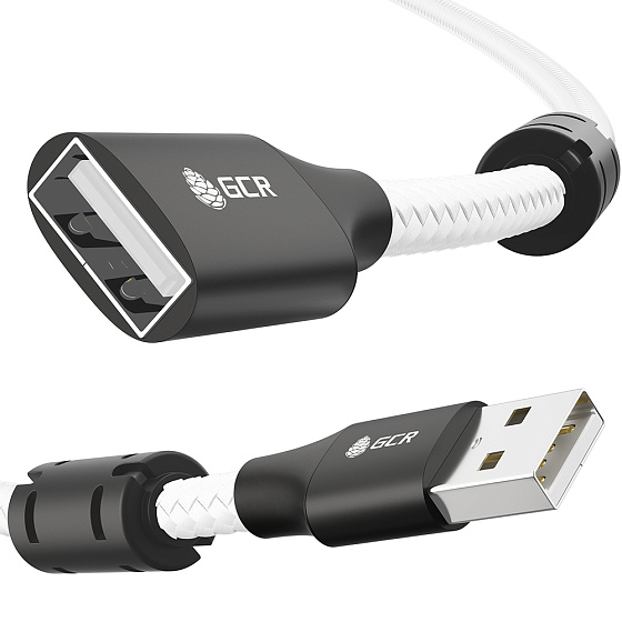 Купить GCR PRO Удлинитель PROF USB 2.0 AM/AF в оплетке нейлон экран армирование AL корпус GCR-57656 — российского бренда GCR