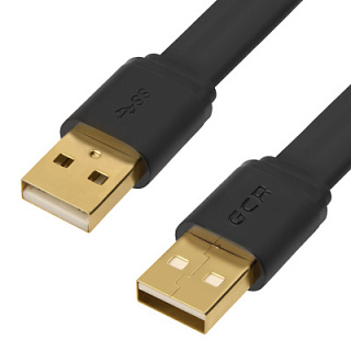 GCR PRO Flat Cable PROF USB 2.0 AM/AM GOLD shielding