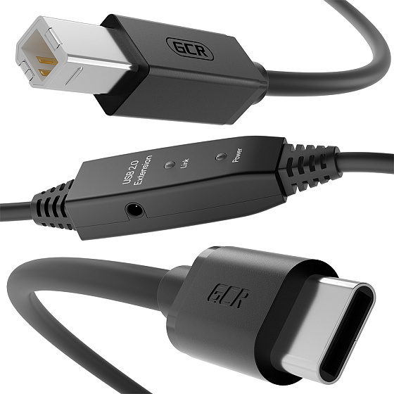 Купить GCR PRO Активный кабель Type-C/BM USB 2.0 с усилителем сигнала + доп питание GCR-55516 — российского бренда GCR