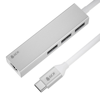 USB Type C male to 10/100Mbps Ethernet Network + 3 ports USB2.0 Hub 