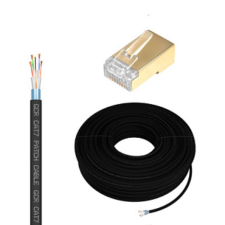 GCR PRO Cable LAN DIY twisted pair F/FTP cat.7 CU LSZH + RJ-45 8p8c