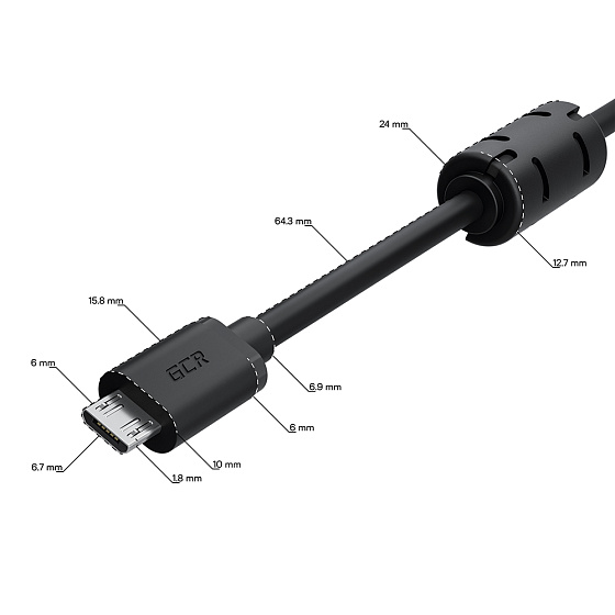 Купить GCR PRO Кабель PROF MicroUSB 2.0 феррит экран армирование GCR-56027 — российского бренда GCR